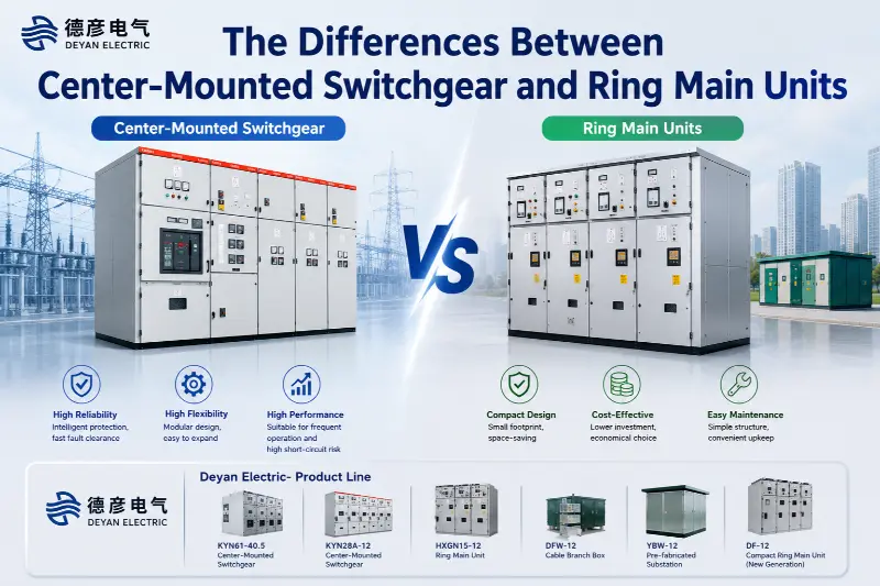 Center-Mounted Switchgear နှင့် Ring Main Units များကြား ကွာခြားချက်များ