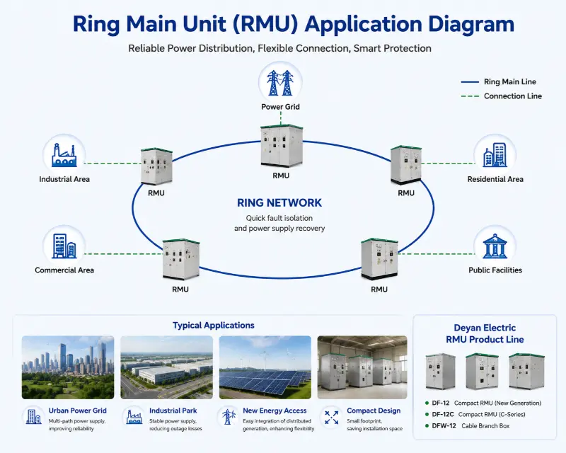 ဓာတ်အားစနစ်များတွင် ring main units ၏ အသုံးချမှုများနှင့် အားသာချက်များကား အဘယ်နည်း။